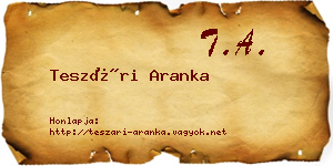 Teszári Aranka névjegykártya