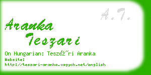 aranka teszari business card